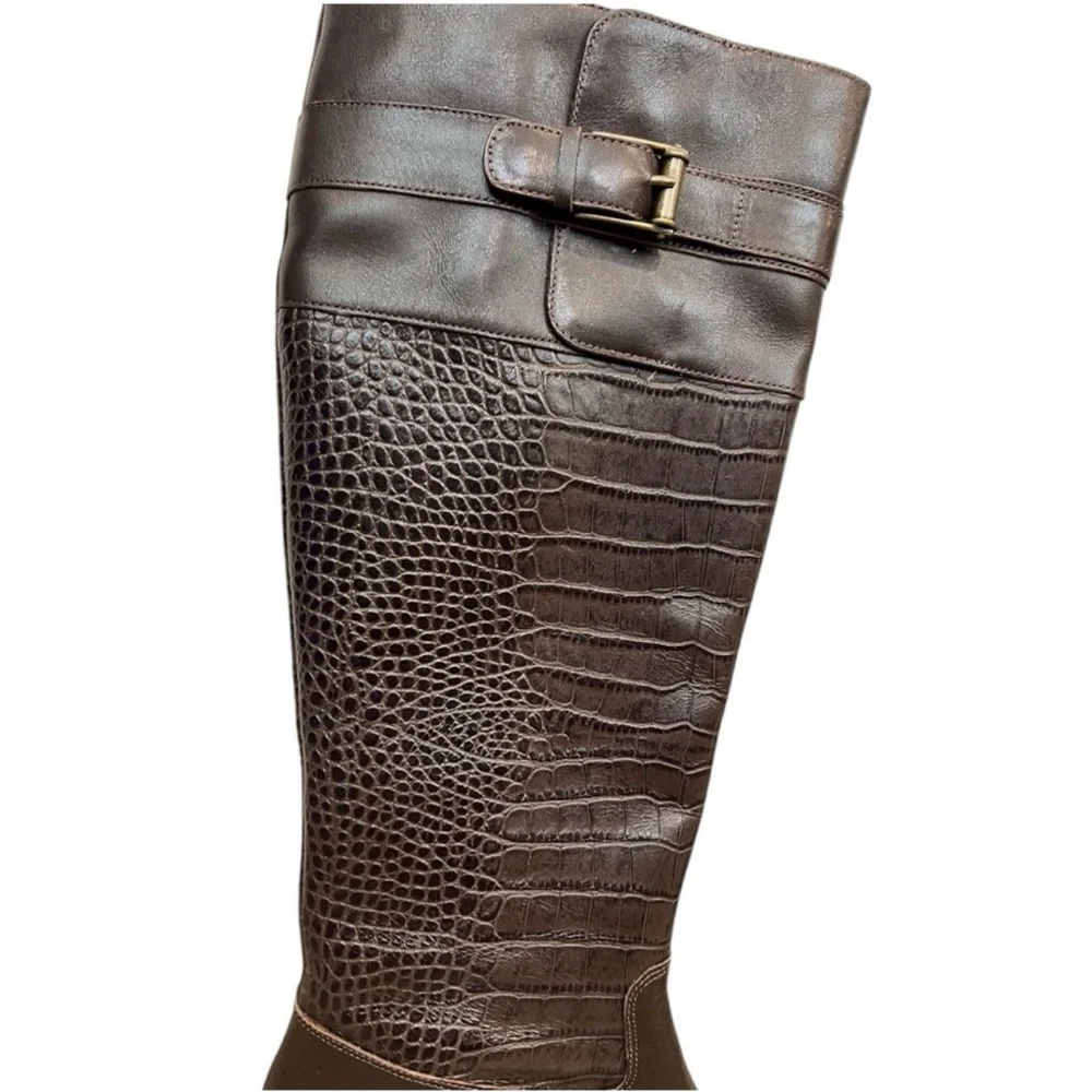 Cole Haan Nike Air crocodile embossed tall riding boots